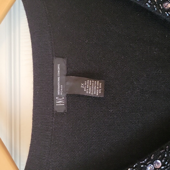 I.N.C black long sleeve beaded sweater - Picture 2 of 5